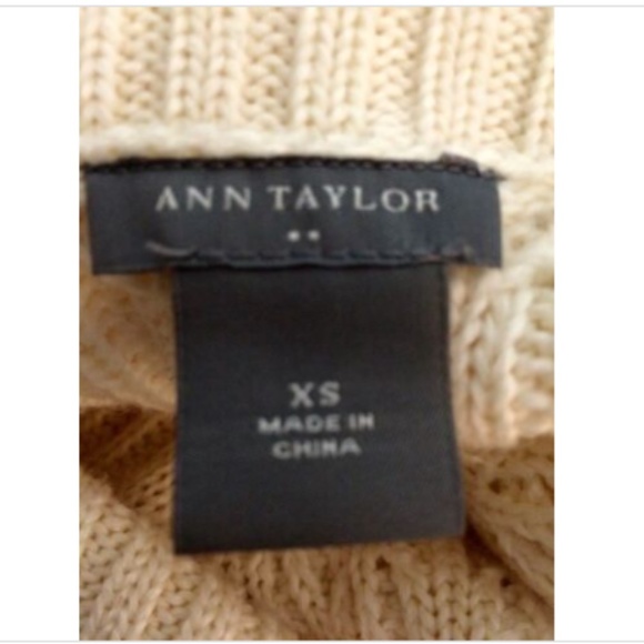 Ann Taylor Sweater White XS Cowl Neck Cable Knit - Picture 4 of 5
